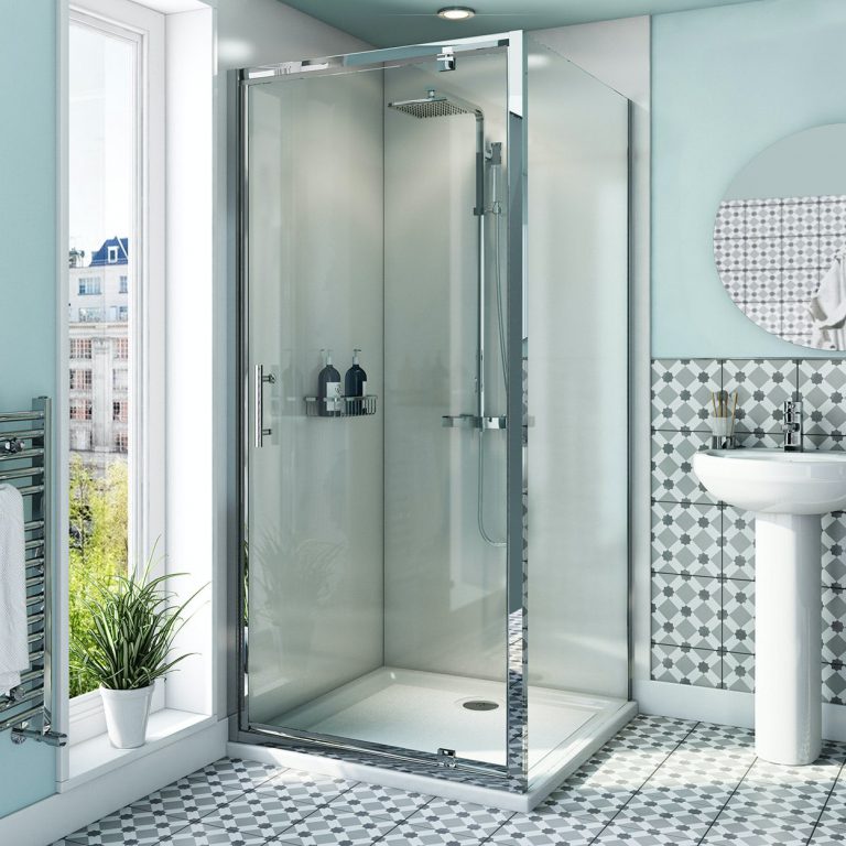 Orchard 6mm pivot shower enclosure with anti-slip tray
