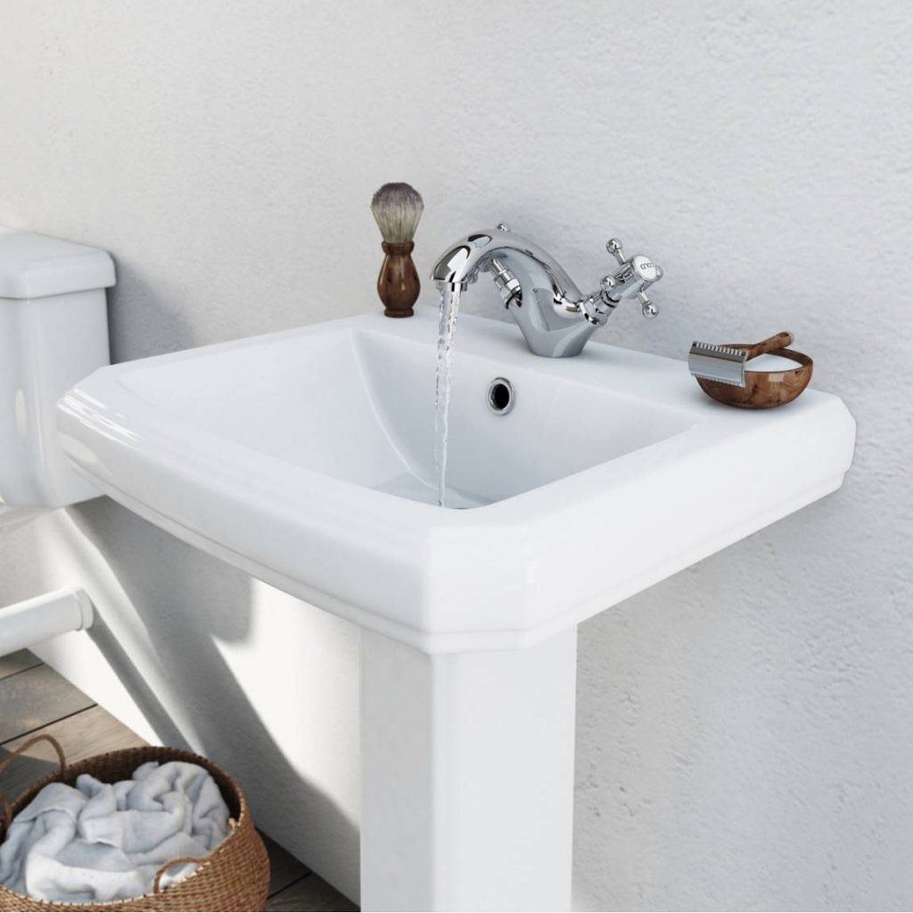 Orchard Dulwich 1 tap hole full pedestal basin 571mm