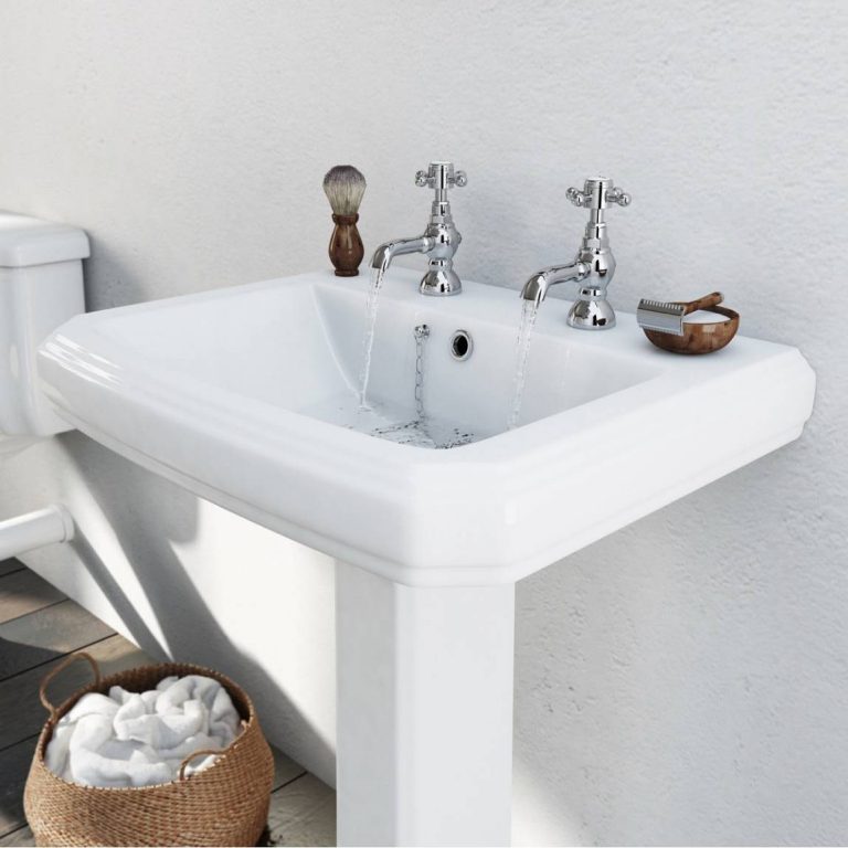 Orchard Dulwich 2 tap hole full pedestal basin 571mm